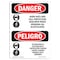 Signmission OSHA, Hats Fall Protection Scaffolding Bilingual, 10in X 7in Rigid Plastic, 7" W, 10" H, Spanish OS-DS-P-710-VS-1658 - alternate 1